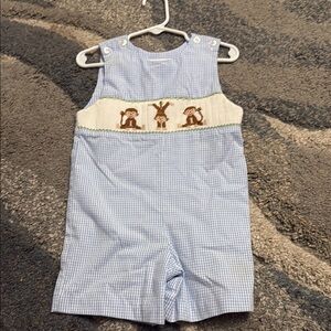 Blue Checkered Kids Overalls